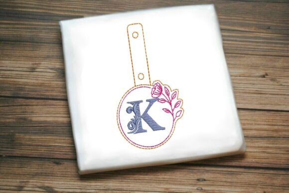 Floral Monogram Keychain K ITH