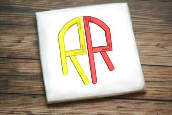 Geometric Split Letter Monogram R