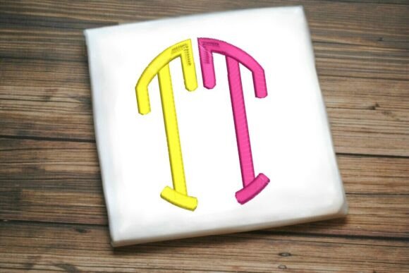 Geometric Split Letter Monogram T