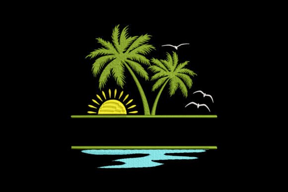 Palm Tree Split Monogram Review for Boutique Sweatshirts